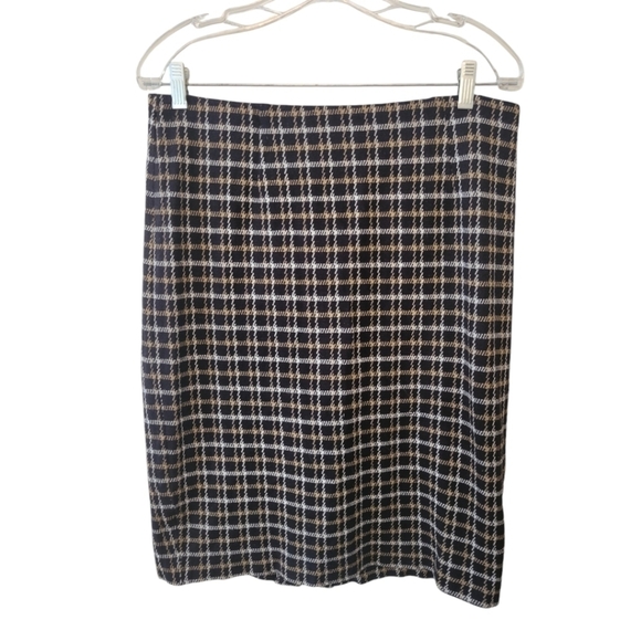 J. Jill Ponte Plaid Pencil Skirt Size Medium Petite - Picture 2 of 5
